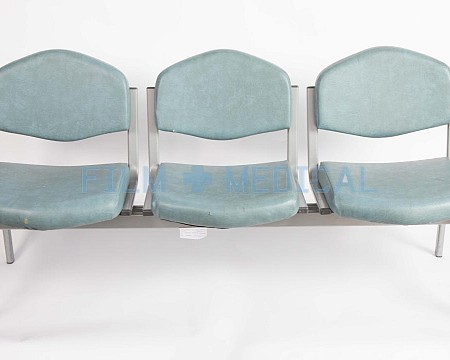 Waiting room chairs - blue. 3 seater bench.